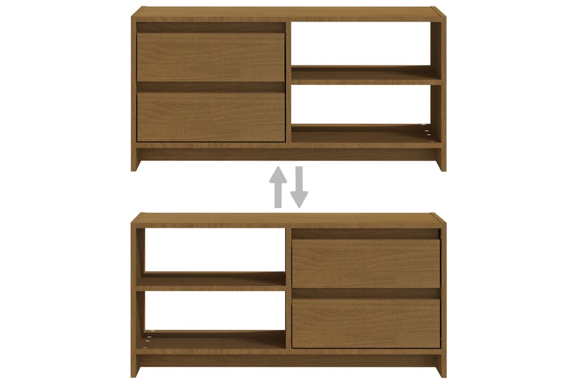 TV-benk 80x31x39 cm heltre furu honningbrun - Brun - Møbler - Mediamøbel & tv møbel - TV-benk & mediabenk