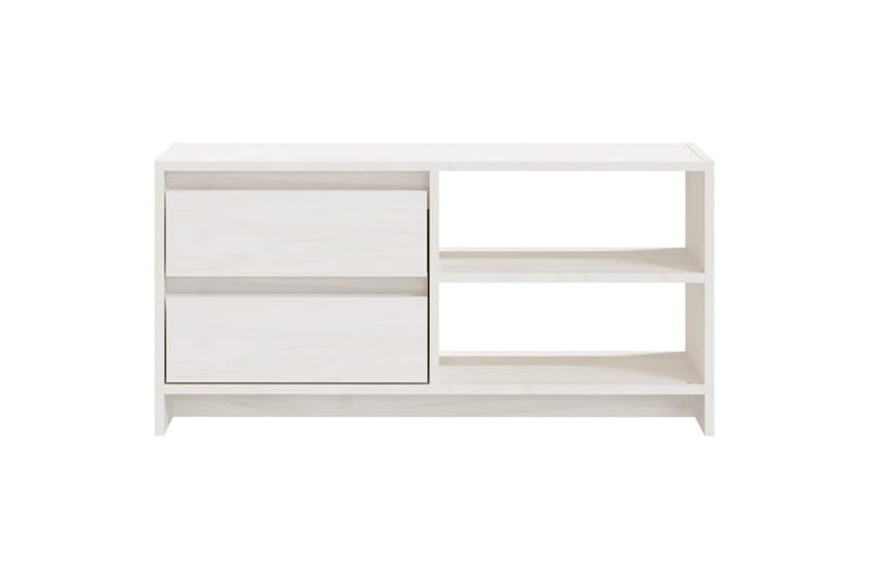 TV-benk 80x31x39 cm heltre furu hvit - Hvit - Møbler - Mediamøbel & tv møbel - TV-benk & mediabenk
