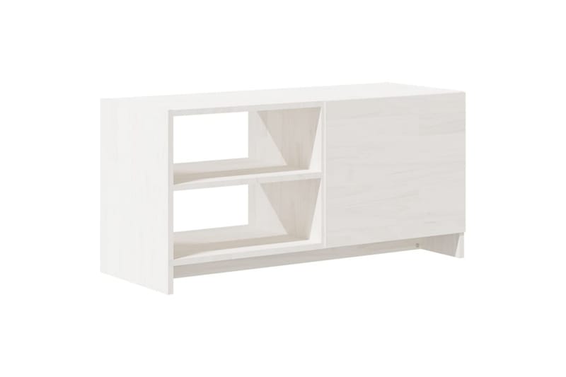 TV-benk 80x31x39 cm heltre furu hvit - Hvit - Møbler - Mediamøbel & tv møbel - TV-benk & mediabenk