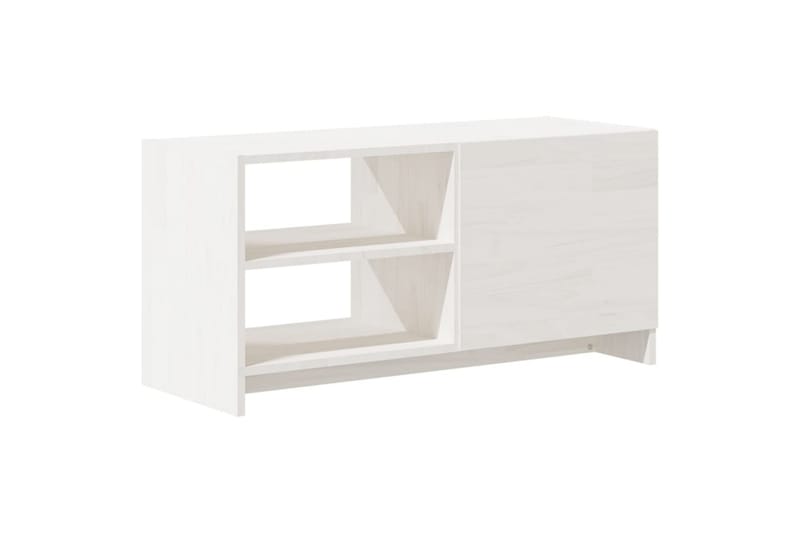 TV-benk 80x31x39 cm heltre furu hvit - Hvit - TV-benk & mediabenk