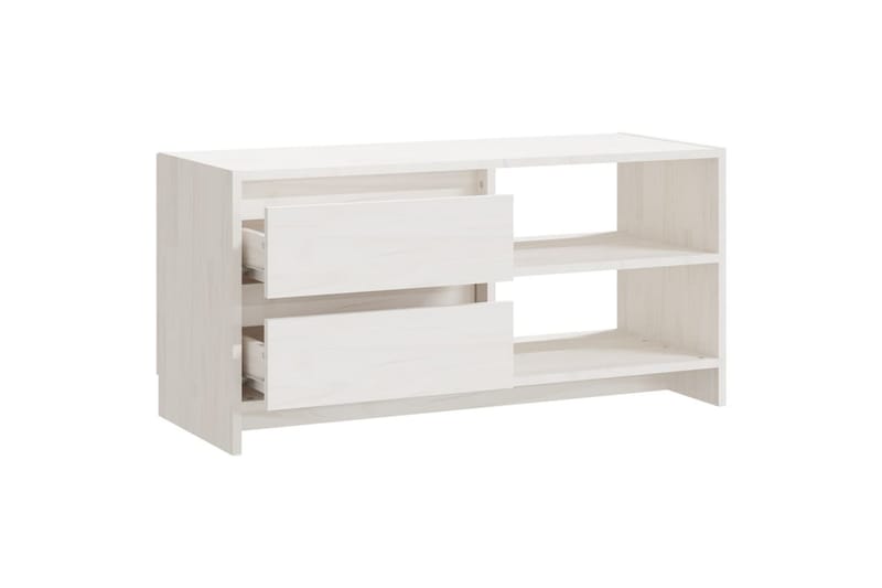 TV-benk 80x31x39 cm heltre furu hvit - Hvit - Møbler - Mediamøbel & tv møbel - TV-benk & mediabenk