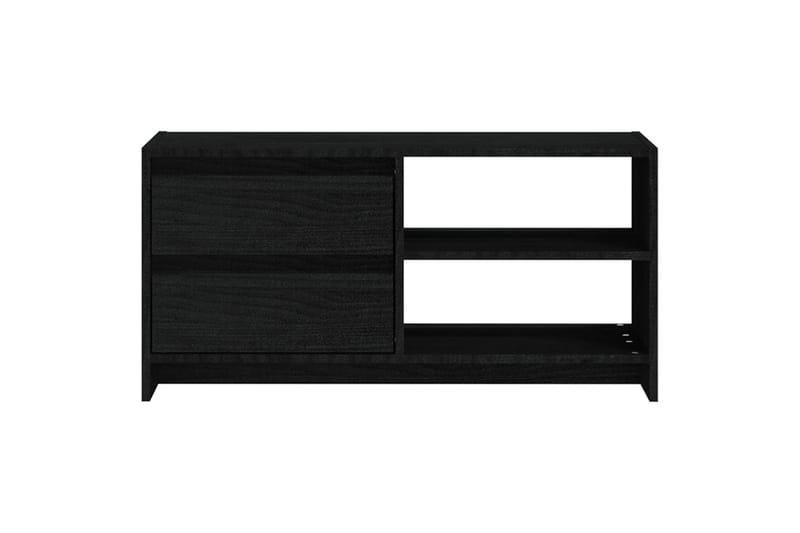 TV-benk 80x31x39 cm heltre furu svart - Svart - TV-benk & mediabenk