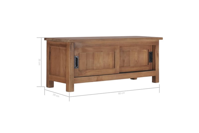 TV-benk 90x30x35 cm heltre teak - TV-benk & mediabenk