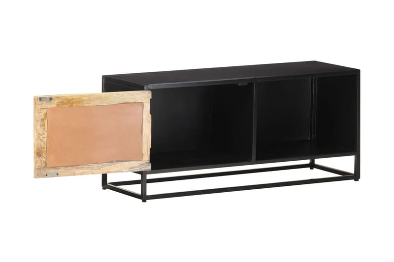 TV-benk 90x30x40 cm grov heltre mango - Svart - Møbler - Mediamøbel & tv møbel - TV-benk & mediabenk