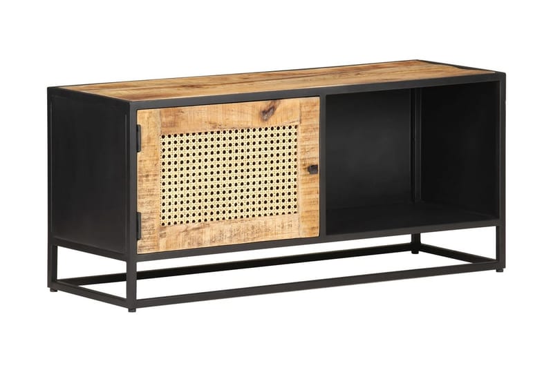 TV-benk 90x30x40 cm grovt mangotre med naturlig stokk - Brun - Møbler - Mediamøbel & tv møbel - TV-benk & mediabenk