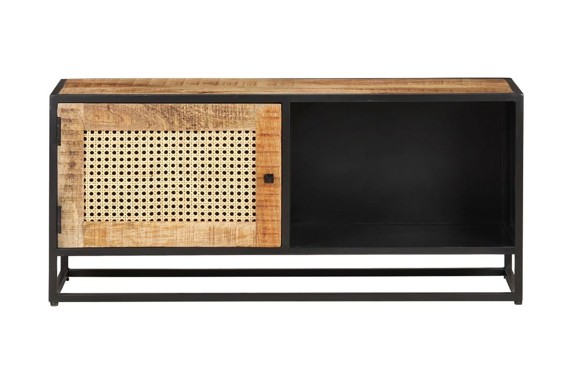 TV-benk 90x30x40 cm grovt mangotre med naturlig stokk - Brun - Møbler - Mediamøbel & tv møbel - TV-benk & mediabenk