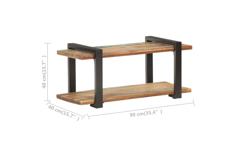 TV-benk 90x40x40 cm gjenvunnet heltre - Brun - TV-benk & mediabenk