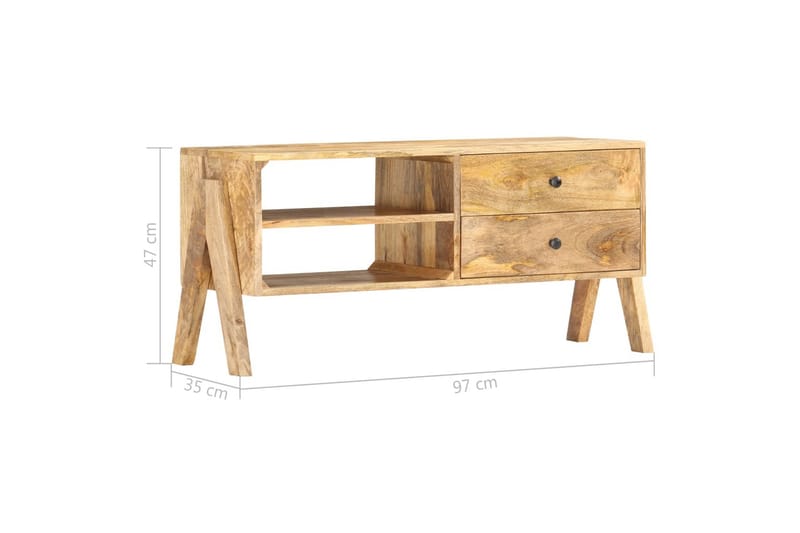 TV-benk 97x35x47 cm heltre mango - Møbler - Mediamøbel & tv møbel - TV-benk & mediabenk