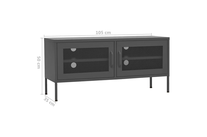 TV-benk antrasitt 105x35x50 cm stål - Antrasittgrå - Møbler - Mediamøbel & tv møbel - TV-benk & mediabenk