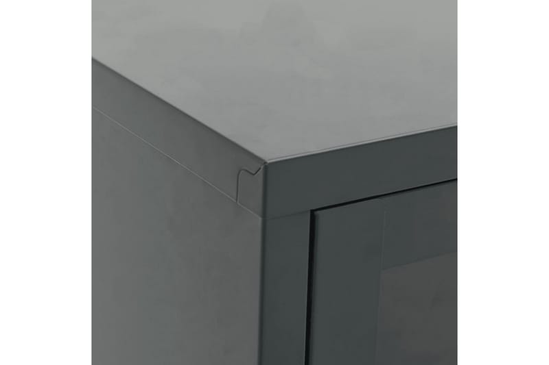 TV-benk antrasitt 105x35x52 cm stål og glass - Antrasittgrå - TV-benk & mediabenk