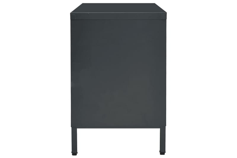 TV-benk antrasitt 105x35x52 cm stål og glass - Antrasittgrå - Møbler - Mediamøbel & tv møbel - TV-benk & mediabenk