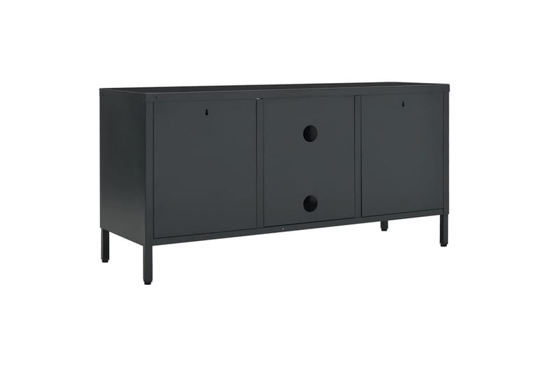 TV-benk antrasitt 105x35x52 cm stål og glass - Antrasittgrå - Møbler - Mediamøbel & tv møbel - TV-benk & mediabenk