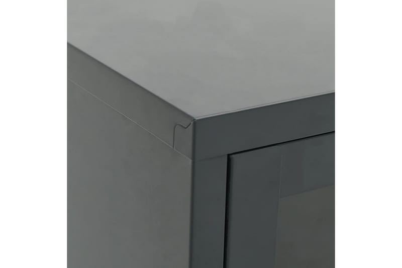 TV-benk antrasitt 90x30x44 cm stål og glass - Antrasittgrå - Møbler - Mediamøbel & tv møbel - TV-benk & mediabenk