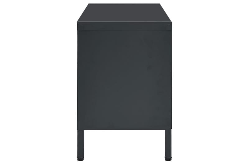 TV-benk antrasitt 90x30x44 cm stål og glass - Antrasittgrå - Møbler - Mediamøbel & tv møbel - TV-benk & mediabenk