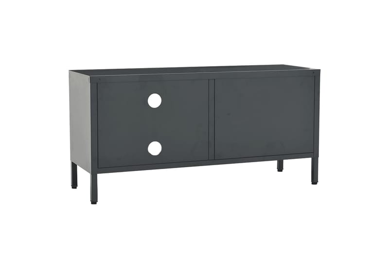 TV-benk antrasitt 90x30x44 cm stål og glass - Antrasittgrå - Møbler - Mediamøbel & tv møbel - TV-benk & mediabenk