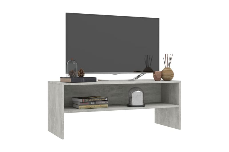 TV-benk betonggrå 100x40x40 cm sponplate - Grå - Møbler - Mediamøbel & tv møbel - TV-benk & mediabenk