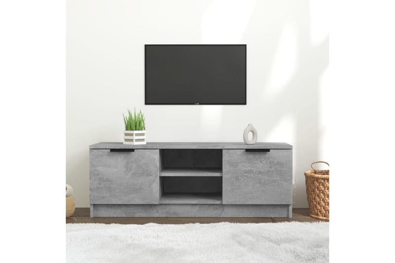 TV-benk betonggrå 102x35x36,5 cm konstruert tre - Grå - Møbler - Mediamøbel & tv møbel - TV-benk & mediabenk