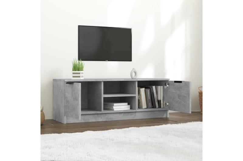 TV-benk betonggrå 102x35x36,5 cm konstruert tre - Grå - Møbler - Mediamøbel & tv møbel - TV-benk & mediabenk
