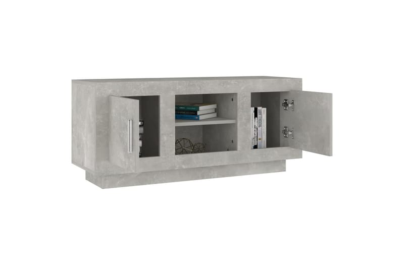 TV-benk betonggrå 102x35x45 cm konstruert tre - Grå - TV-benk & mediabenk