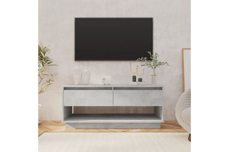 TV-benk betonggrå 102x41x44 cm sponplate - Grå - Møbler - Mediamøbel & tv møbel - TV-benk & mediabenk
