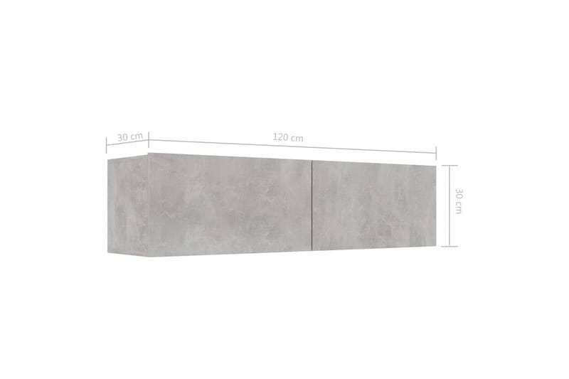 TV-benk betonggrå 120x30x30 cm sponplate - Møbler - Mediamøbel & tv møbel - TV-benk & mediabenk
