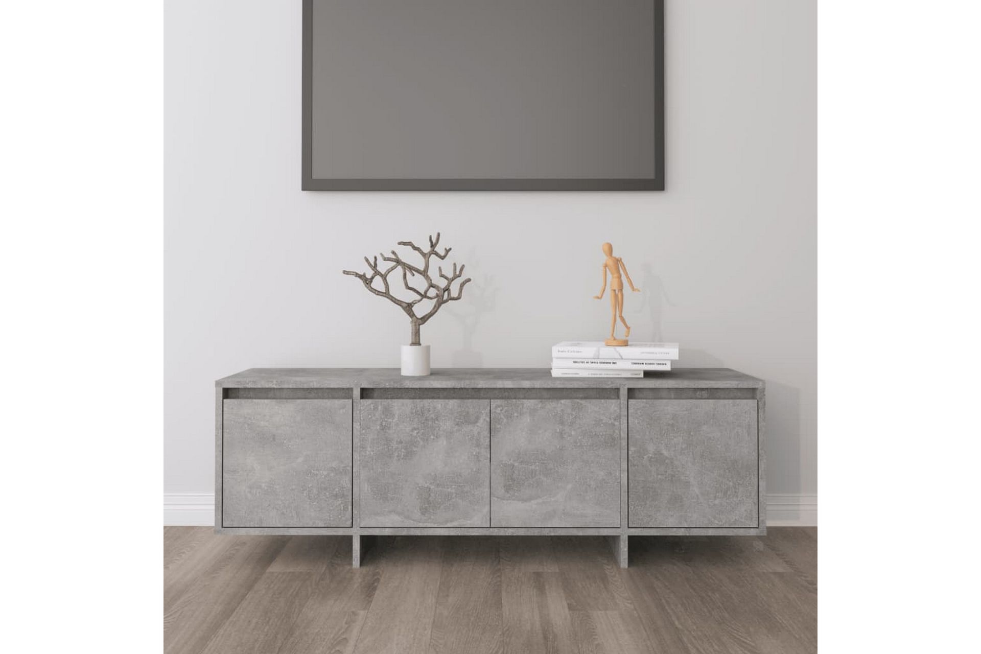 TV-benk betonggrå 120x30x40,5 cm sponplate - Grå - Møbler - Mediamøbel & tv møbel - TV-benk & mediabenk