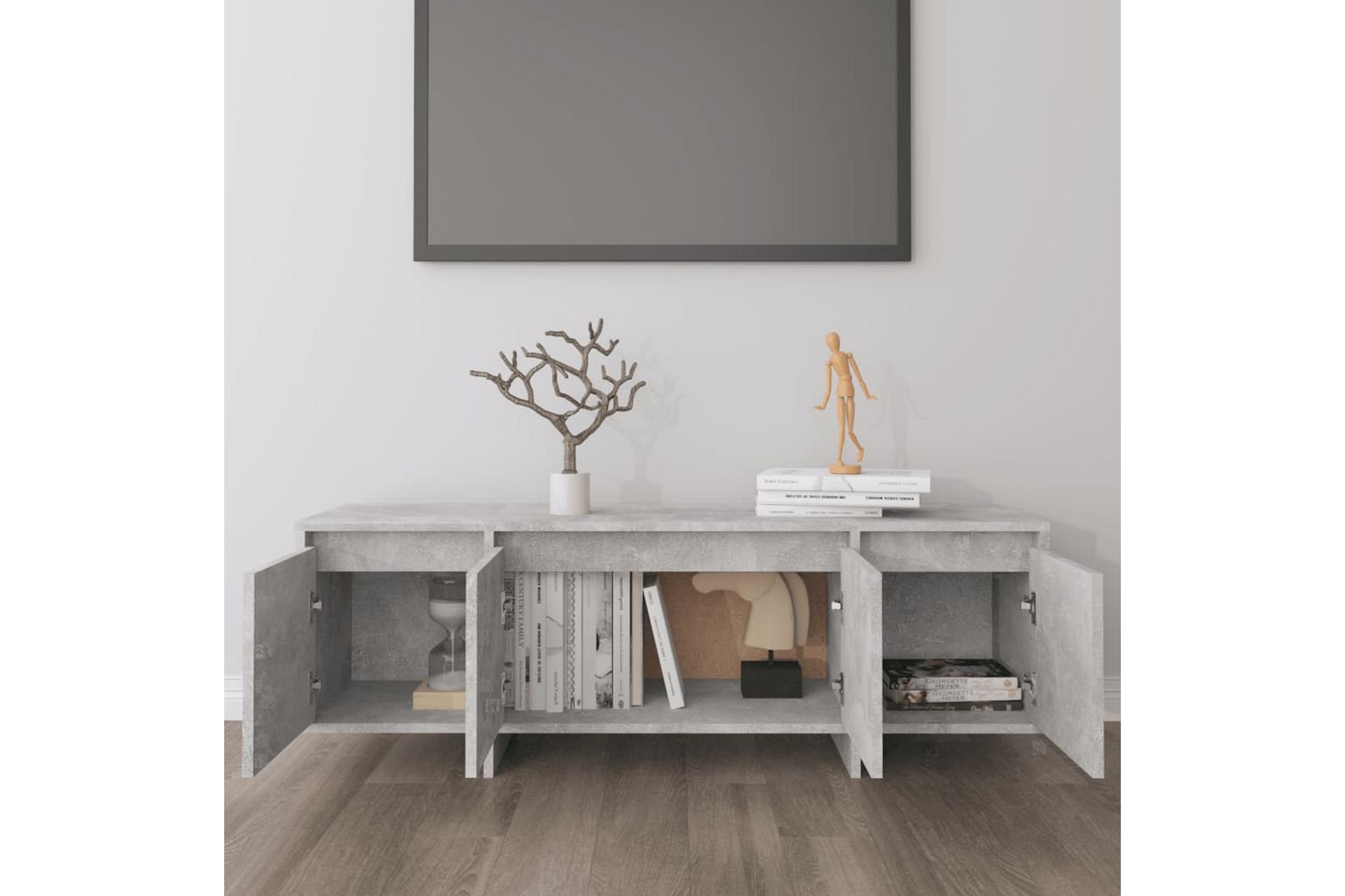 TV-benk betonggrå 120x30x40,5 cm sponplate - Grå - Møbler - Mediamøbel & tv møbel - TV-benk & mediabenk