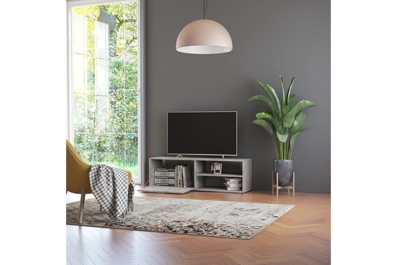 TV-benk betonggrå 120x34x37 cm sponplate - Grå - Møbler - Mediamøbel & tv møbel - TV-benk & mediabenk