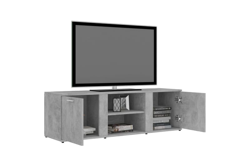 TV-benk betonggrå 120x34x37 cm sponplate - Grå - Møbler - Mediamøbel & tv møbel - TV-benk & mediabenk