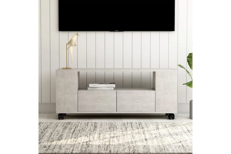 TV-benk betonggrå 120x35x43 cm sponplate - Grå - TV-benk & mediabenk