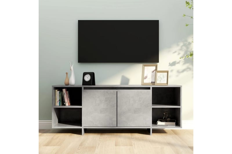 TV-benk betonggrå 130x35x50 cm sponplate - Grå - Møbler - Mediamøbel & tv møbel - TV-benk & mediabenk