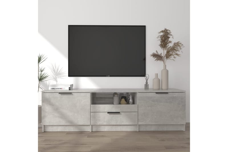 TV-benk betonggrå 140x35x40 cm konstruert tre - Grå - Møbler - Mediamøbel & tv møbel - TV-benk & mediabenk
