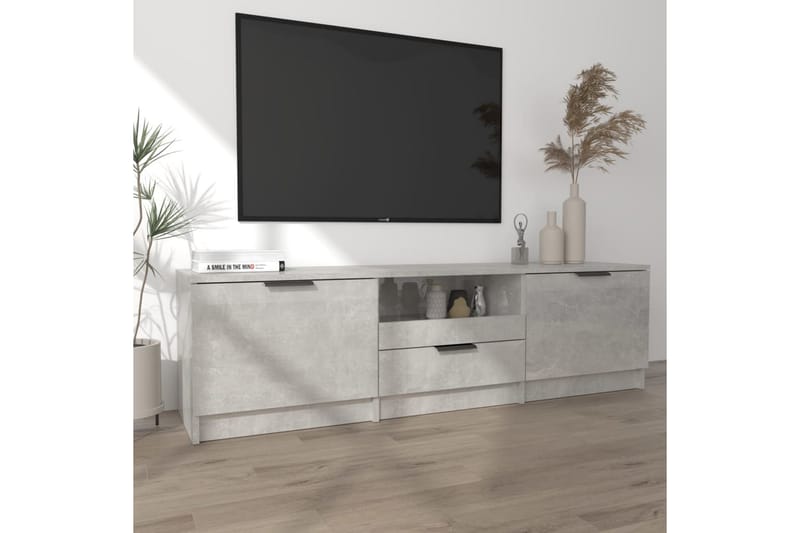 TV-benk betonggrå 140x35x40 cm konstruert tre - Grå - Møbler - Mediamøbel & tv møbel - TV-benk & mediabenk