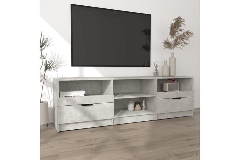 TV-benk betonggrå 150x33,5x45 cm konstruert tre - Grå - TV-benk & mediabenk