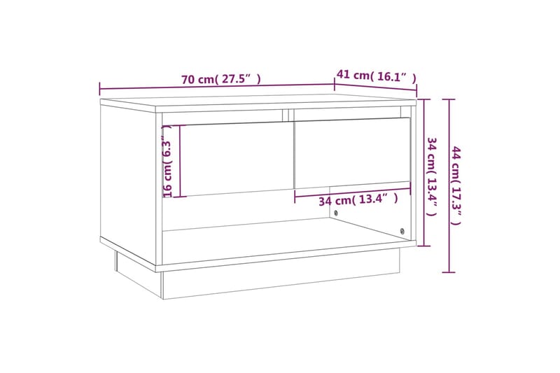 TV-benk betonggrå 70x41x44 cm sponplate - Grå - Møbler - Mediamøbel & tv møbel - TV-benk & mediabenk