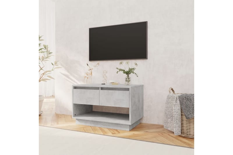 TV-benk betonggrå 70x41x44 cm sponplate - Grå - Møbler - Mediamøbel & tv møbel - TV-benk & mediabenk