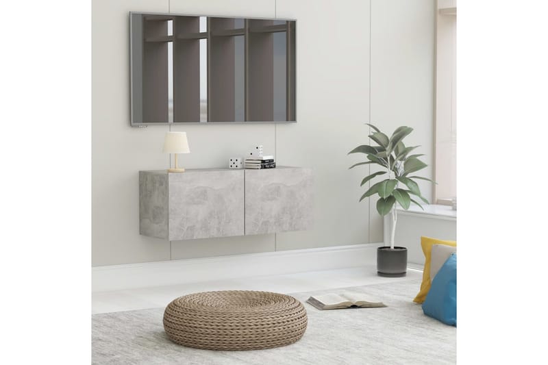 TV-benk betonggrå 80x30x30 cm sponplate - Møbler - Mediamøbel & tv møbel - TV-benk & mediabenk