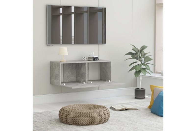 TV-benk betonggrå 80x30x30 cm sponplate - Møbler - Mediamøbel & tv møbel - TV-benk & mediabenk