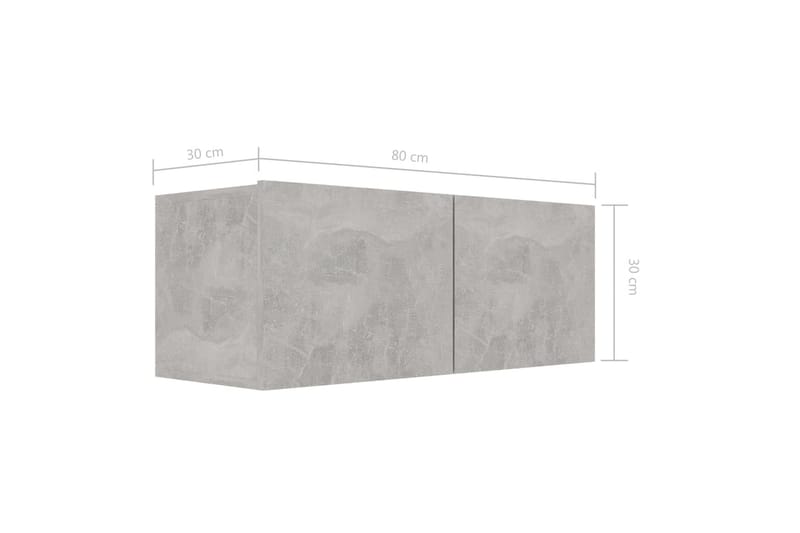TV-benk betonggrå 80x30x30 cm sponplate - Møbler - Mediamøbel & tv møbel - TV-benk & mediabenk