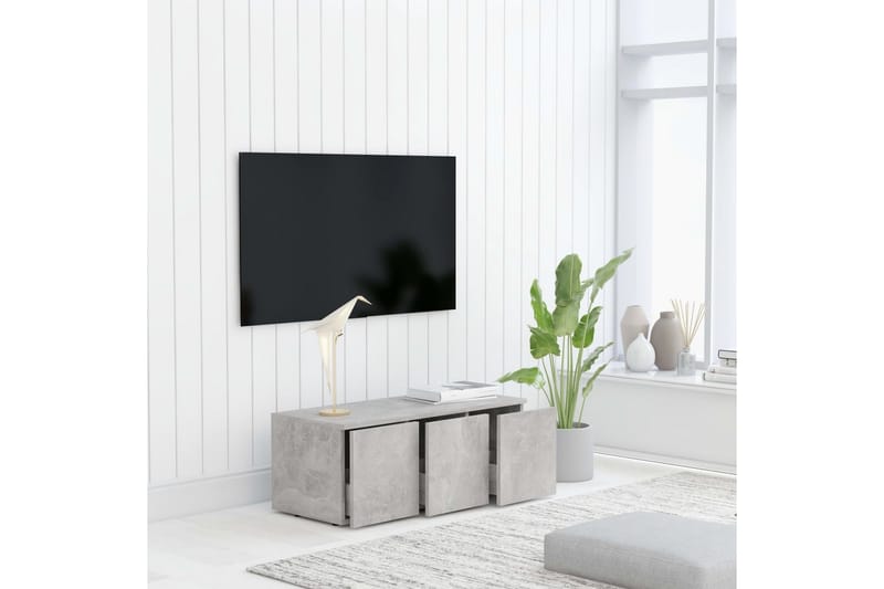 TV-benk betonggrå 80x34x30 cm sponplate - Møbler - Mediamøbel & tv møbel - TV-benk & mediabenk