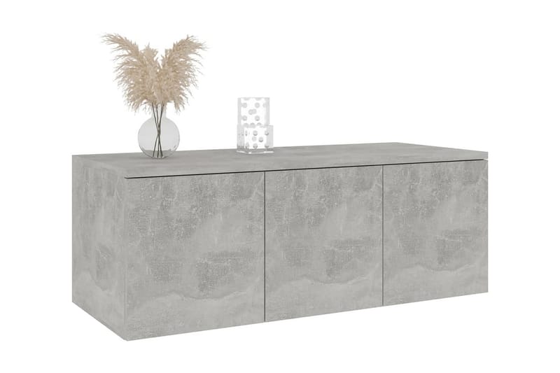 TV-benk betonggrå 80x34x30 cm sponplate - Møbler - Mediamøbel & tv møbel - TV-benk & mediabenk