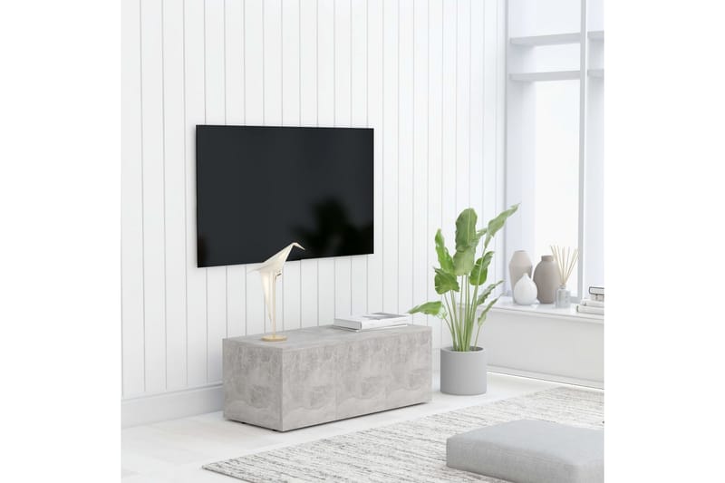 TV-benk betonggrå 80x34x30 cm sponplate - Møbler - Mediamøbel & tv møbel - TV-benk & mediabenk