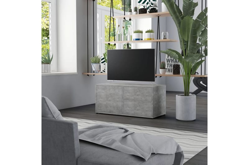 TV-benk betonggrå 80x34x36 cm sponplate - Grå - Møbler - Mediamøbel & tv møbel - TV-benk & mediabenk