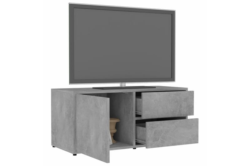 TV-benk betonggrå 80x34x36 cm sponplate - Grå - Møbler - Mediamøbel & tv møbel - TV-benk & mediabenk