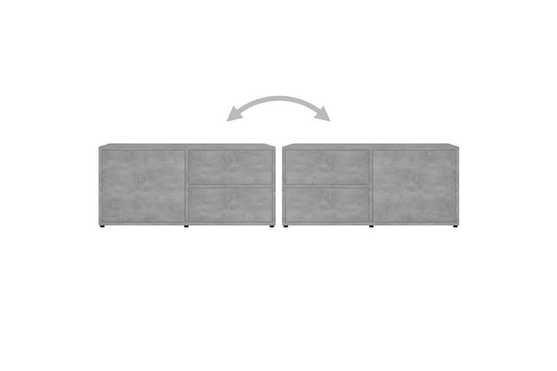 TV-benk betonggrå 80x34x36 cm sponplate - Grå - Møbler - Mediamøbel & tv møbel - TV-benk & mediabenk