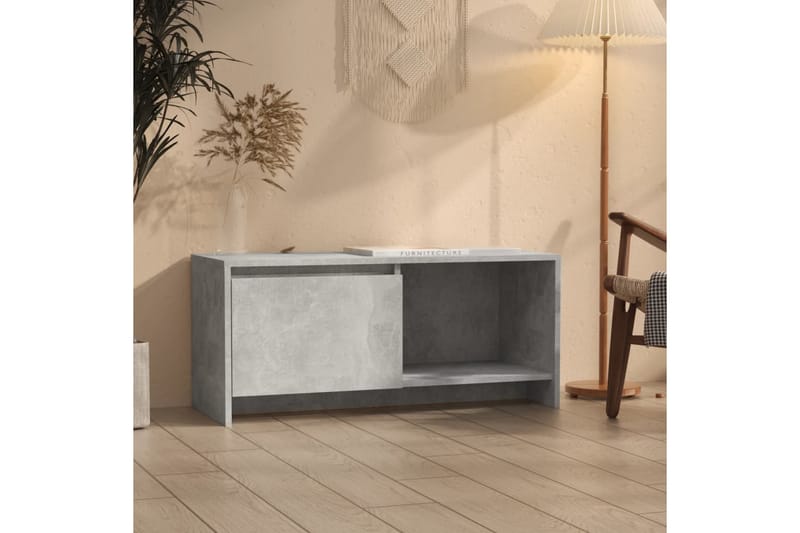 TV-benk betonggrå 90x35x40 cm sponplate - Grå - Møbler - Mediamøbel & tv møbel - TV-benk & mediabenk