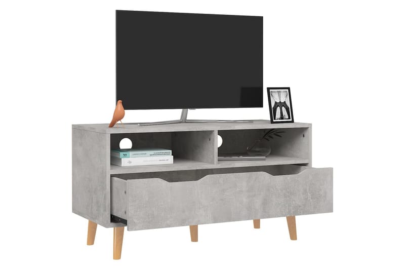 TV-benk betonggrå 90x40x48,5 cm sponplate - Grå - Møbler - Mediamøbel & tv møbel - TV-benk & mediabenk