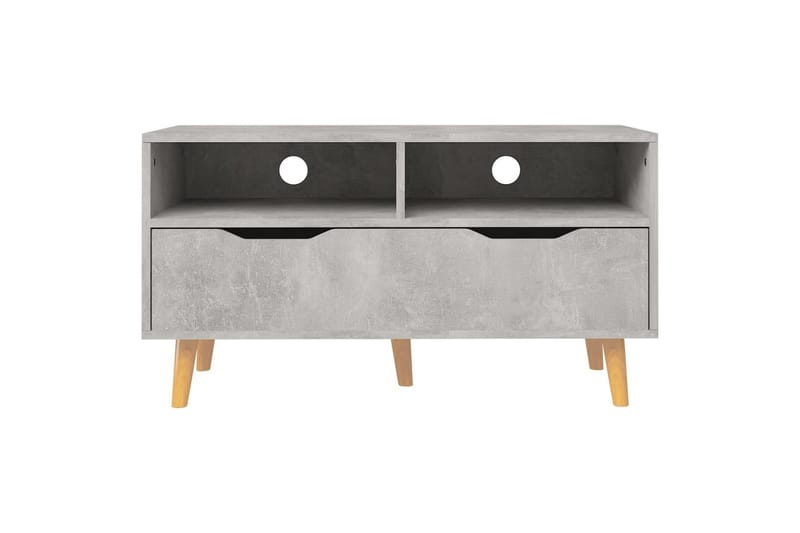 TV-benk betonggrå 90x40x48,5 cm sponplate - Grå - Møbler - Mediamøbel & tv møbel - TV-benk & mediabenk