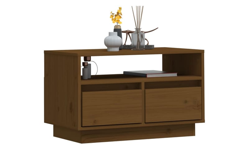 TV-benk brun 60x35x37 cm heltre furu - Brun - Møbler - Mediamøbel & tv møbel - TV-benk & mediabenk
