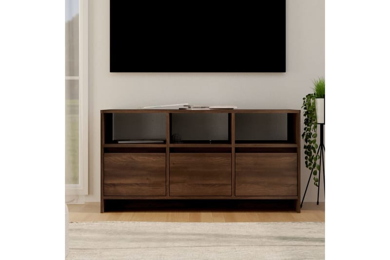 TV-benk brun eik 102x37,5x52,5 cm sponplate - Brun - TV-benk & mediabenk
